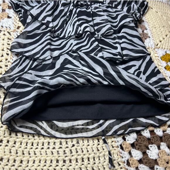 y2k zebra ruffle top - Picture 5 of 8